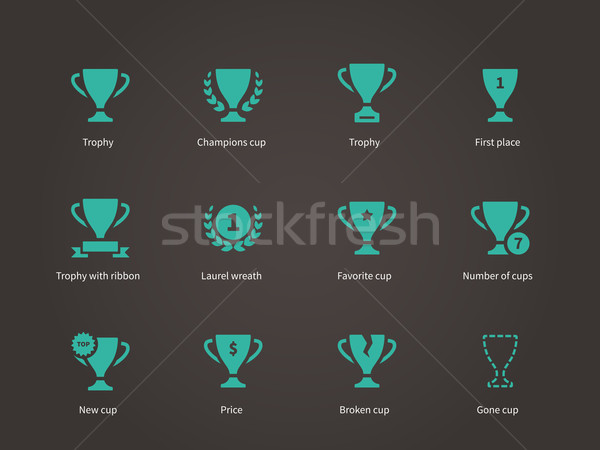Trofeo iconos signo estrellas oro Foto stock © tkacchuk