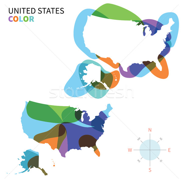 Stok fotoğraf: Soyut · vektör · renk · harita · Amerika · Birleşik · Devletleri · şeffaf