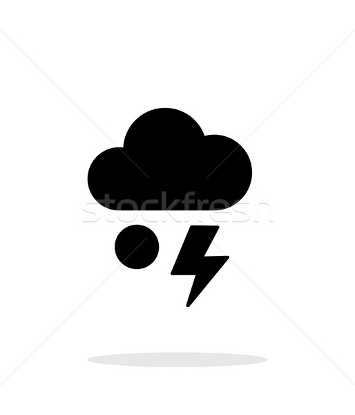 Hail with lightning weather simple icon on white background. Stock photo © tkacchuk