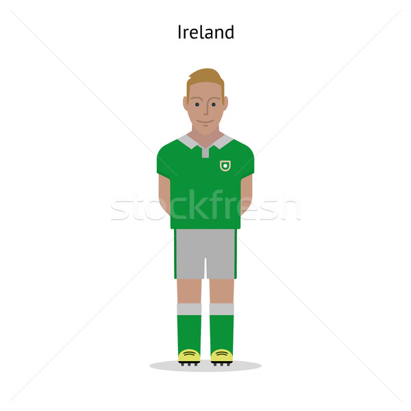 Foto stock: Futebol · Irlanda · jogador · de · futebol · forma · futebol