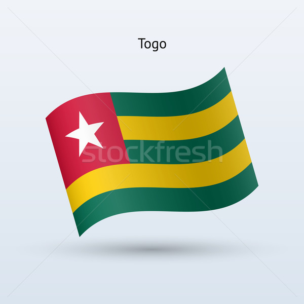 Togo flag waving form. Vector illustration. Stock photo © tkacchuk