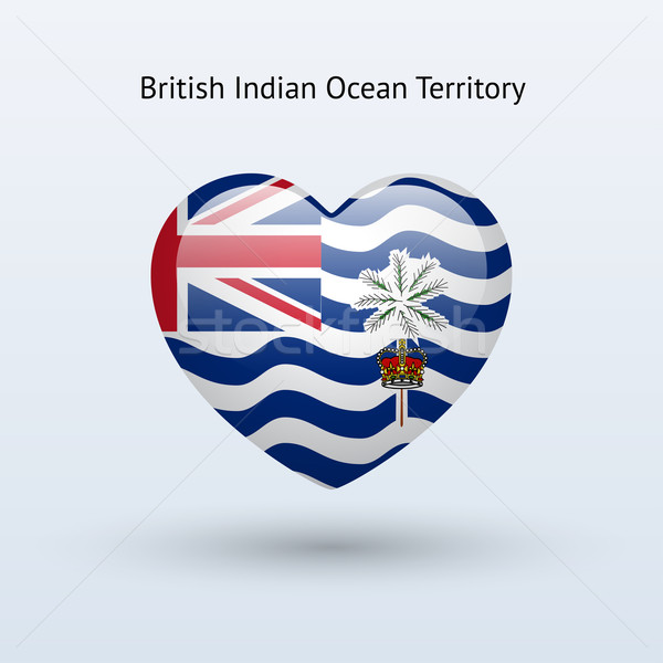 Love British Indian Ocean Territory symbol. Heart flag icon. Stock photo © tkacchuk