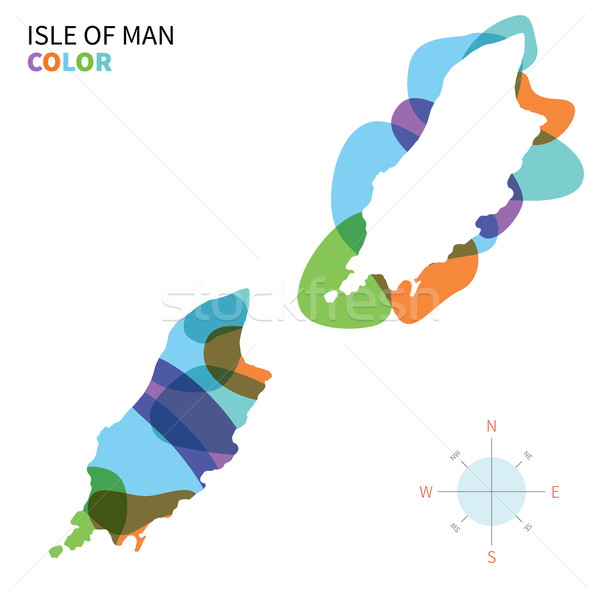 Abstract vector color map Isle of Man with paint effect. Stock photo © tkacchuk