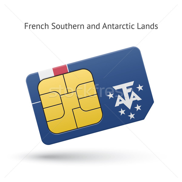 French Southern and Antarctic Lands phone sim card with flag. Stock photo © tkacchuk