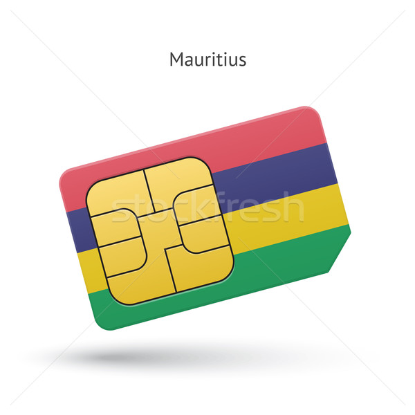 Mauritius mobile phone sim card with flag. Stock photo © tkacchuk