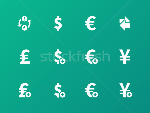 Exchange Rate icons on green background Stock photo © tkacchuk