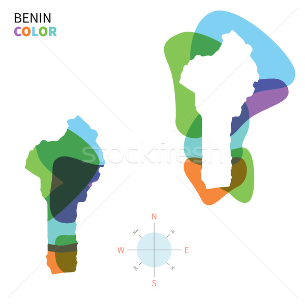 аннотация вектора цвета карта Бенин прозрачный Сток-фото © tkacchuk