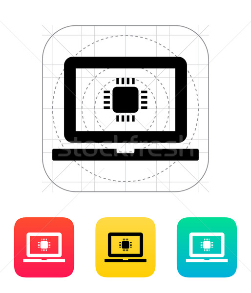 Portable cpu icône vecteur illustration technologie [[stock_photo]] © tkacchuk