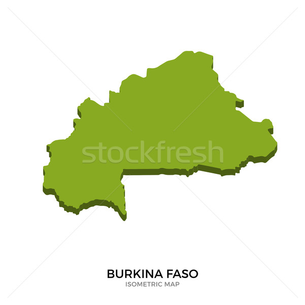 Stock photo: Isometric map of Burkina Faso detailed vector illustration