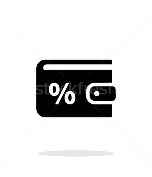 Carteira percentagem ícone branco simples dinheiro Foto stock © tkacchuk