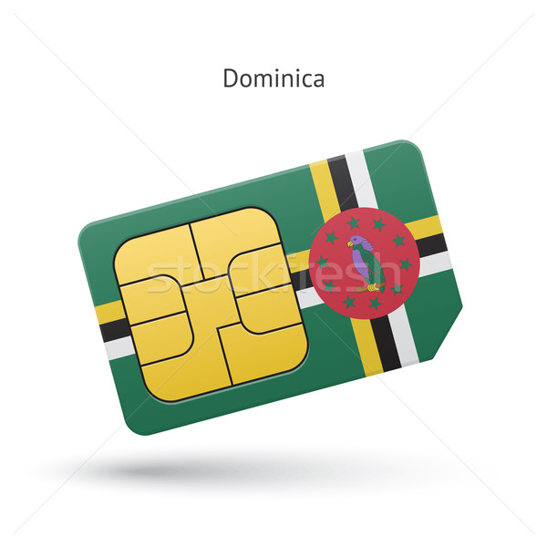 Dominica telefone móvel cartão bandeira negócio projeto Foto stock © tkacchuk