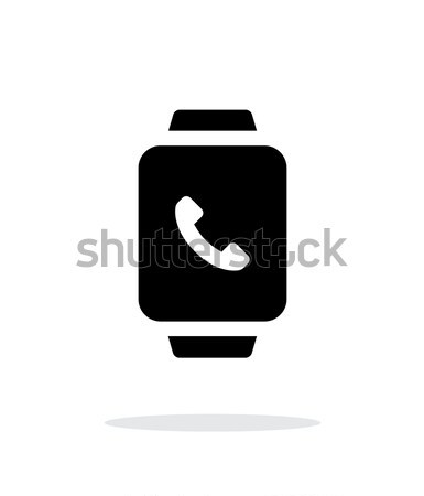Smart watch call with handset simple icon on white background. Stock photo © tkacchuk