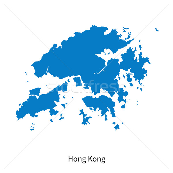 Dettagliato vettore mappa Hong Kong istruzione blu Foto d'archivio © tkacchuk