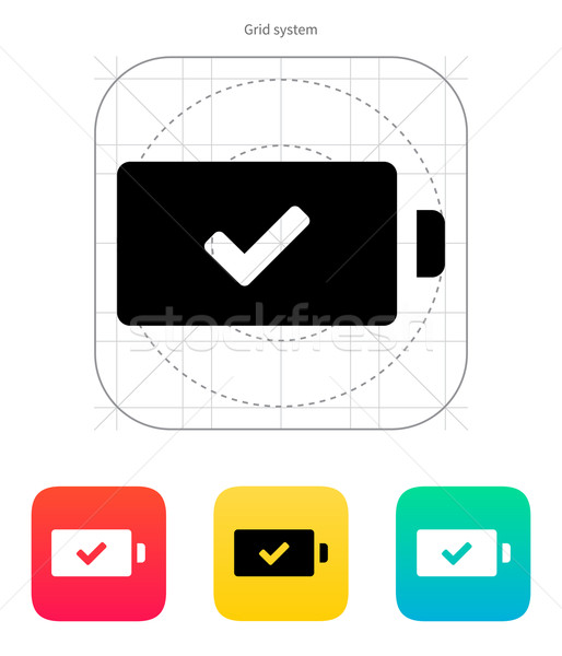 Charged battery icon. Vector illustration. Stock photo © tkacchuk