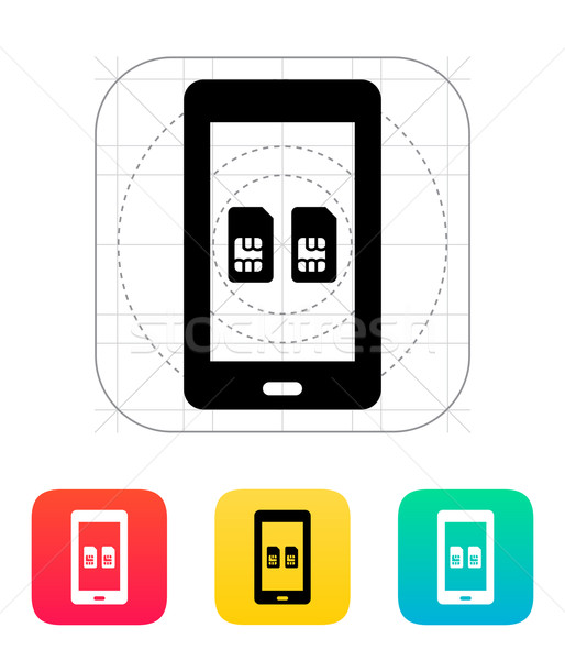 Dual SIM mobile phone icon. Stock photo © tkacchuk