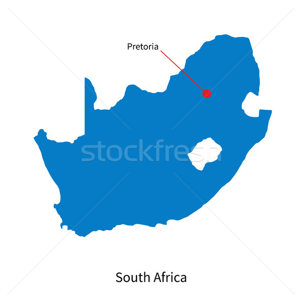 Detailed vector map of South Africa and capital city Pretoria Stock photo © tkacchuk