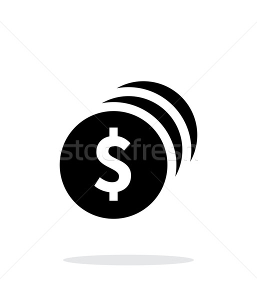 Stockfoto: Munten · dollarteken · eenvoudige · icon · witte · achtergrond
