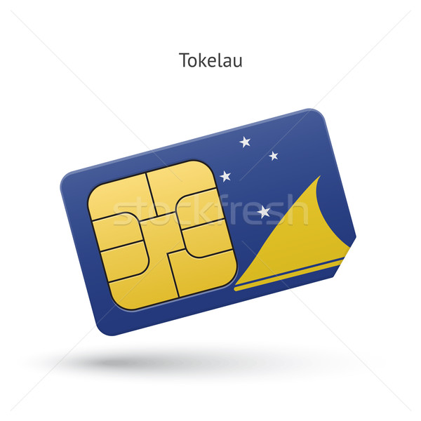 Tokelau mobile phone sim card with flag. Stock photo © tkacchuk