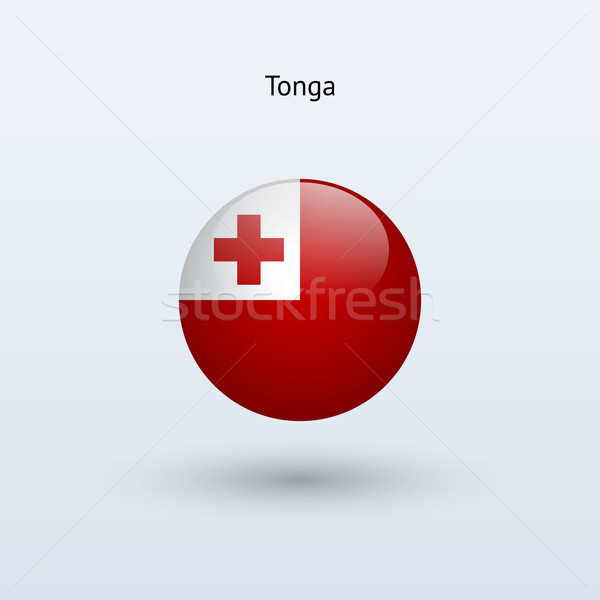 Tonga round flag. Vector illustration. Stock photo © tkacchuk
