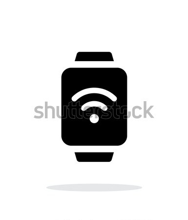Wireless payment on smart watch simple icon on white background. Stock photo © tkacchuk
