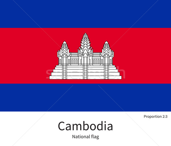 Stock photo: National flag of Cambodia with correct proportions, element, colors