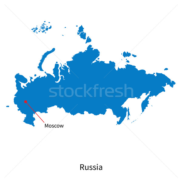 Detailed vector map of Russia and capital city Moscow Stock photo © tkacchuk