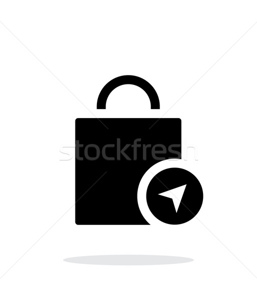 Bolsa de la compra ubicación simple icono blanco bolsa Foto stock © tkacchuk