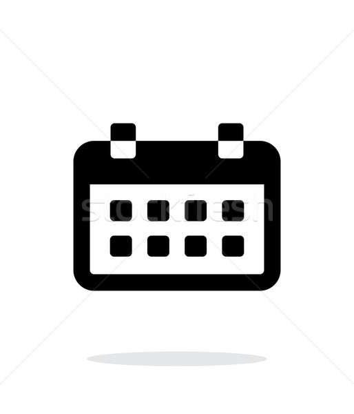 Calendrier simple icône blanche design plan [[stock_photo]] © tkacchuk