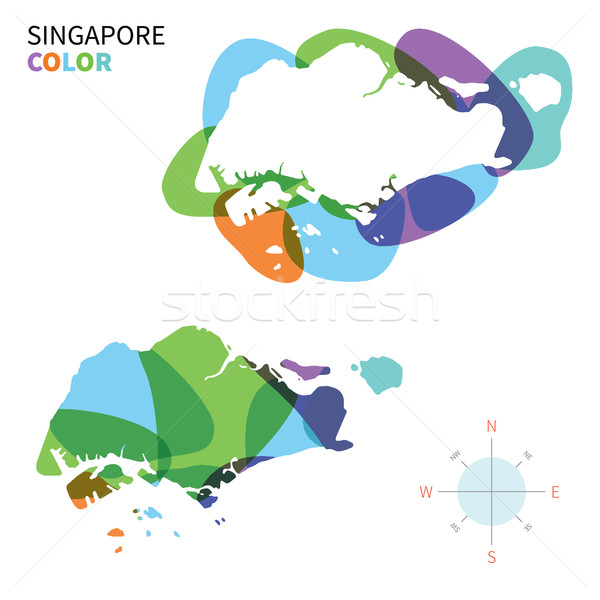 Soyut vektör renk harita Singapur şeffaf Stok fotoğraf © tkacchuk