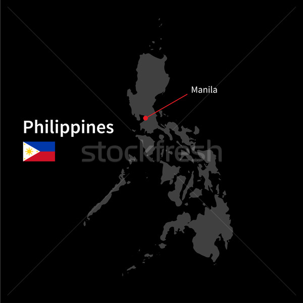 詳細 地圖 菲律賓 城市 馬尼拉 旗 商業照片 © tkacchuk