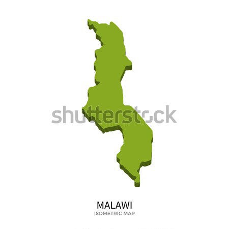 Stockfoto: Isometrische · kaart · Malawi · gedetailleerd · geïsoleerd · 3D