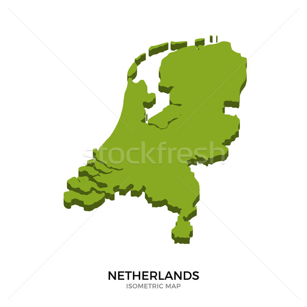 Stock foto: Karte · Niederlande · detaillierte · isoliert · 3D