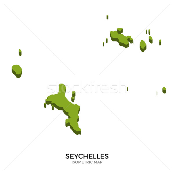 Isometrische kaart Seychellen gedetailleerd geïsoleerd 3D Stockfoto © tkacchuk