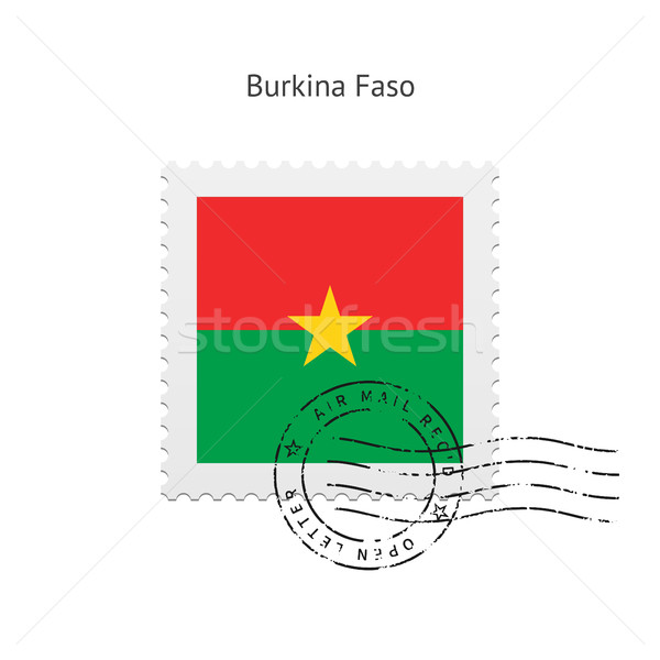 Stock foto: Burkina · Flagge · Briefmarke · weiß · Zeichen · Schreiben