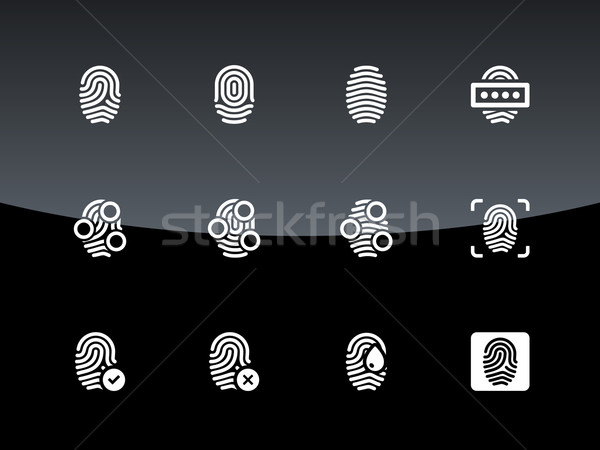Fingerprint icons on black background. Stock photo © tkacchuk