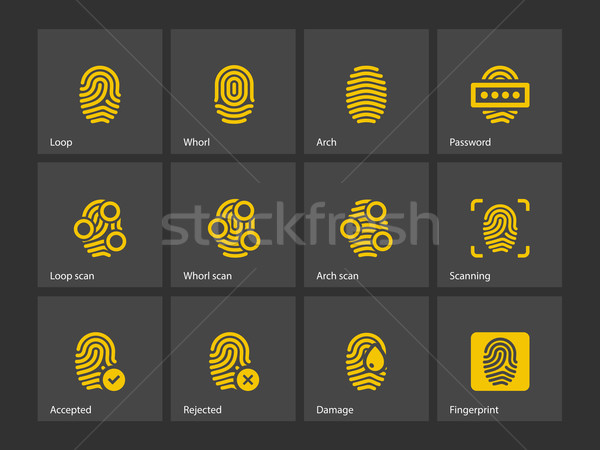 Ujjlenyomat ikonok grafikus ujj gomb bűnözés Stock fotó © tkacchuk