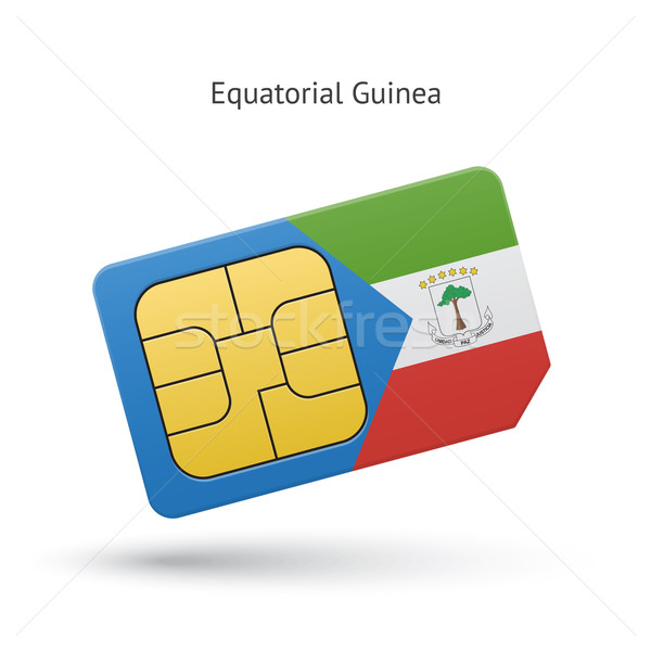 Equatorial Guinea mobile phone sim card with flag. Stock photo © tkacchuk