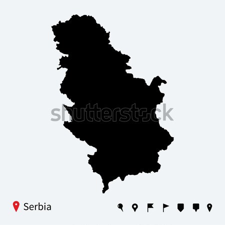 Yüksek ayrıntılı vektör harita Sırbistan navigasyon Stok fotoğraf © tkacchuk