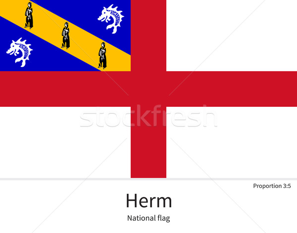 National flag of Herm with correct proportions, element, colors Stock photo © tkacchuk