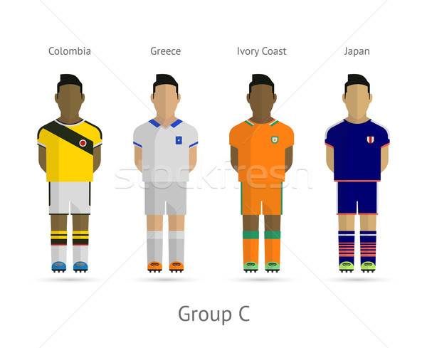 Football teams. Group C - Colombia, Greece, Ivory Coast, Japan Stock photo © tkacchuk