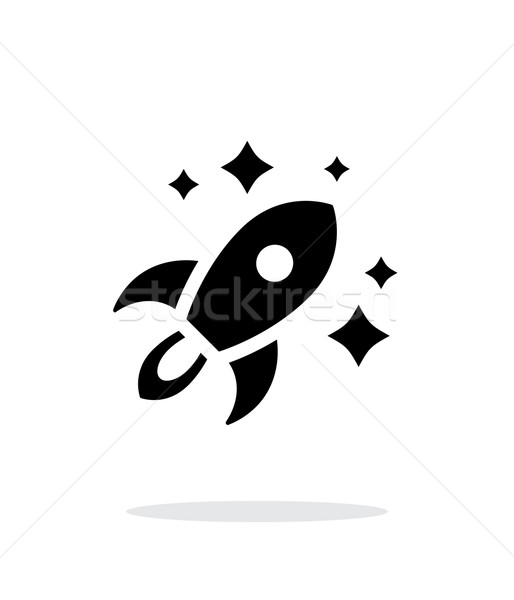 Fusée espace simple icône blanche ordinateur [[stock_photo]] © tkacchuk