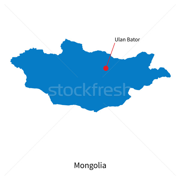 Detailed vector map of Mongolia and capital city Ulan Bator Stock photo © tkacchuk