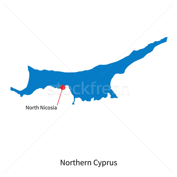 Vector map of Northern Cyprus and capital city North Nicosia Stock photo © tkacchuk