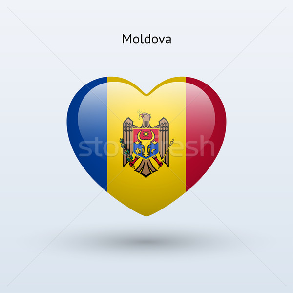 Szeretet Moldova szimbólum szív zászló ikon Stock fotó © tkacchuk