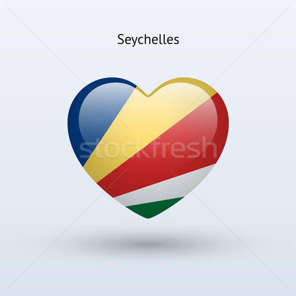 Liefde Seychellen symbool hart vlag icon Stockfoto © tkacchuk