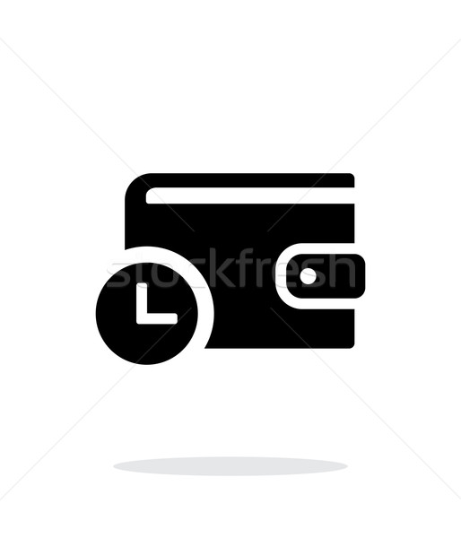 Pénztárca időzítő ikon fehér egyszerű idő Stock fotó © tkacchuk