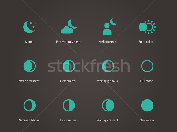 Moon different silhouettes icons set. Stock photo © tkacchuk