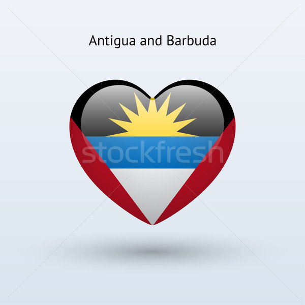 Love Antigua and Barbuda symbol. Heart flag icon. Stock photo © tkacchuk