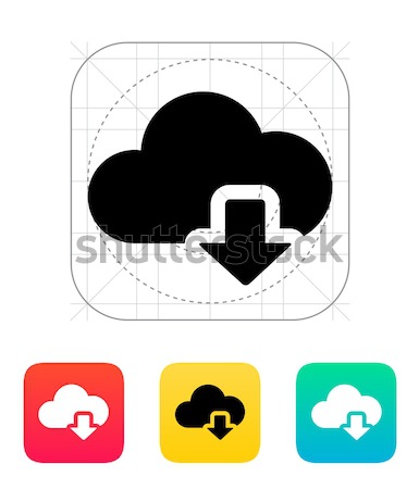 Cloud computing download simple icon on white background. Stock photo © tkacchuk