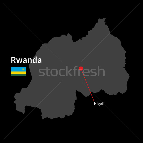 Szczegółowy Pokaż Rwanda miasta banderą czarny Zdjęcia stock © tkacchuk